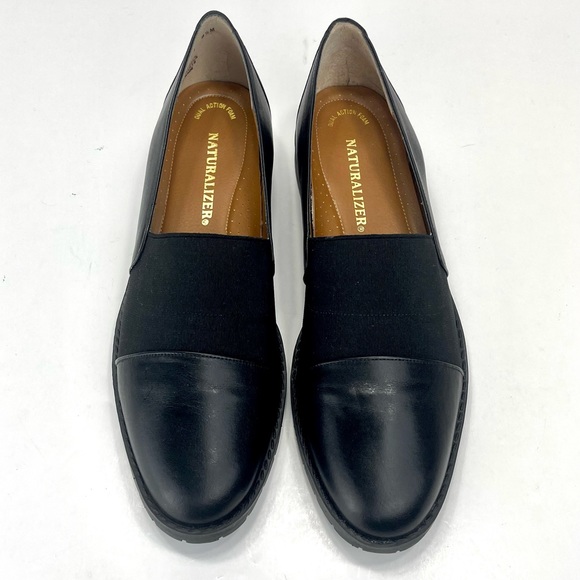 📌SOLD📌 NATURALIZER DUAL ACTION FOAM BLACK LEATHER LOAFERS🆕 - Picture 7 of 14